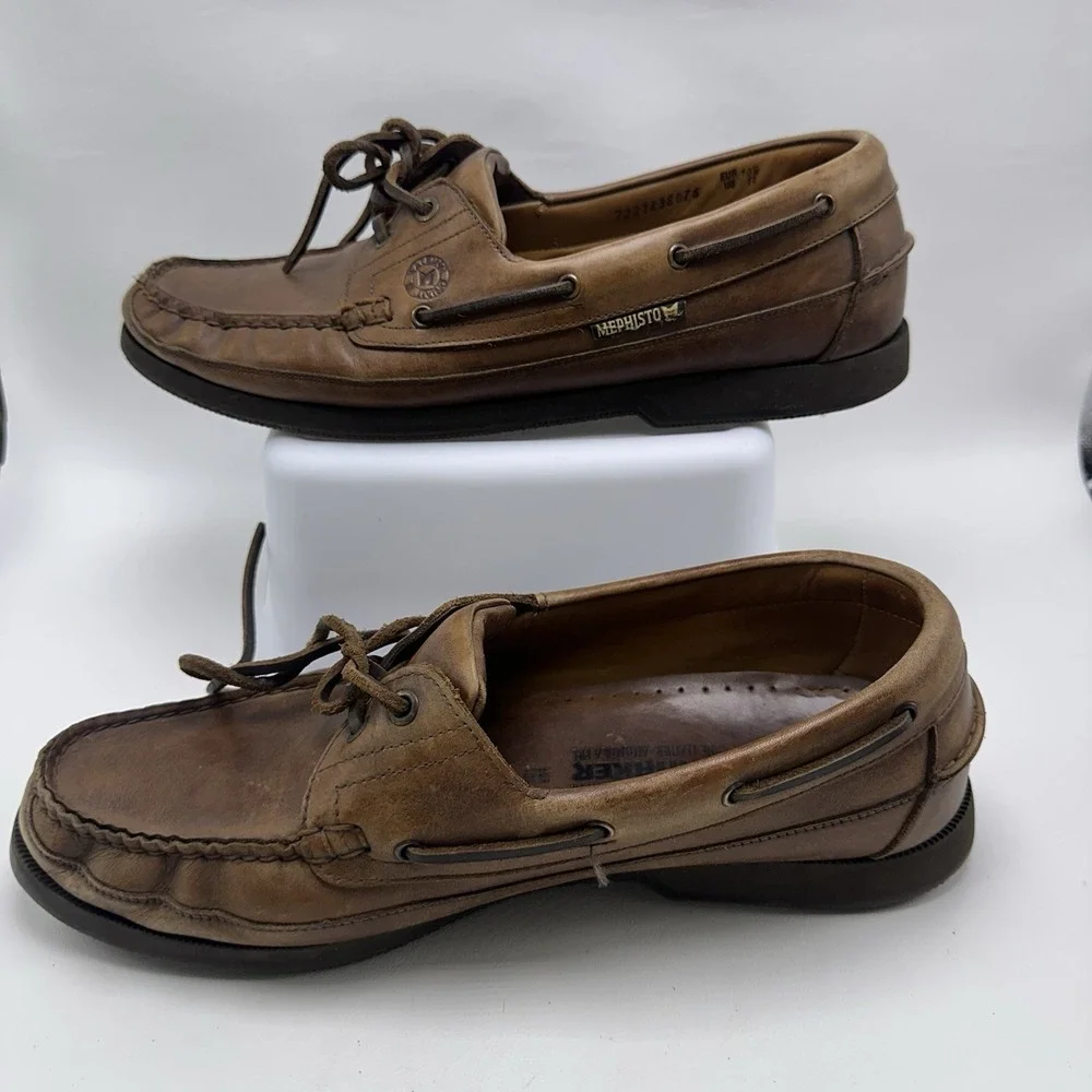 Mephisto Spinnaker Brown Leather Boat Shoes Men's Size 11US/10.5UK